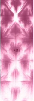 fotobehang wandvullend tie-dye shibori motief intens fuchsia Blauw