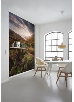 Fotobehang - Warmes Licht 200x280cm - Vliesbehang Multikleur