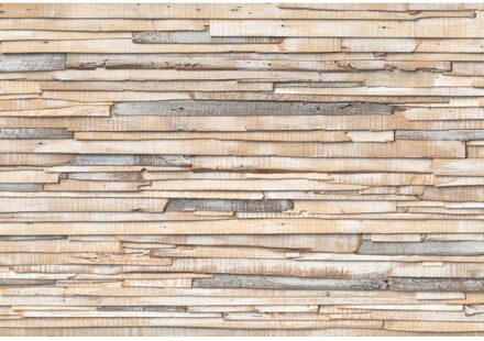 Fotobehang - Whitewashed Wood 368x254cm - Papierbehang Multikleur