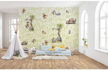 Fotobehang - Winnie Pooh Friends 300x280cm - Vliesbehang Multikleur