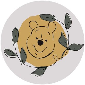 Fotobehang - Winnie Pooh Garland 125x125cm - Rond - Vliesbehang - Zelfklevend Multikleur