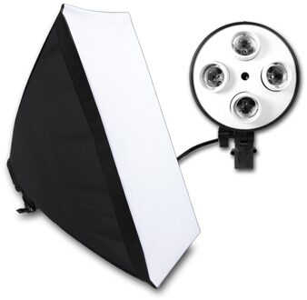 Fotografie 50X70Cm Verlichting Vier Lamp Softbox Kit Met E27 Base Holder Soft Box Camera Accessoires Voor Foto studio Video doos Socket