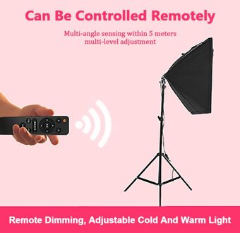 Fotografie Softbox Verlichting Kits 50X70Cm Professionele Continue Licht Systeem Soft Box Voor Beauty Photo Studio Apparatuur nee statief