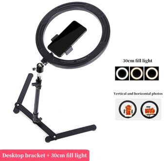 Fotografie Verlichting Vullen Ring Licht Lamp Telefoon Ringlicht Statief Stand Foto Led Selfie Met Bluetooth 30cm reeks-1