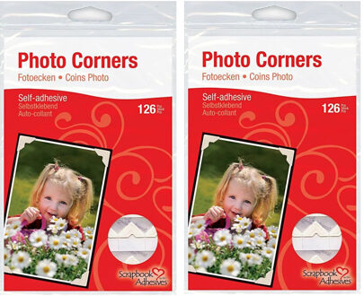 Fotohoekjes zelfklevend - 216x - wit - 10 x 10 mm - foto album plakkers/stickers