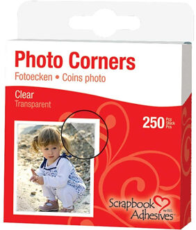 Fotohoekjes zelfklevend - 250x st - transparant - 10 x 10 mm - foto album plakkers/stickers
