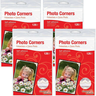 Fotohoekjes zelfklevend - 432x - wit - 10 x 10 mm - foto album plakkers/stickers