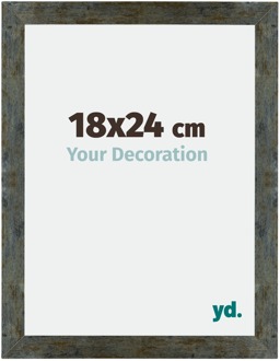 Fotolijst 18x24 cm - Blauw Goud Gemeleerd - MDF - Mura