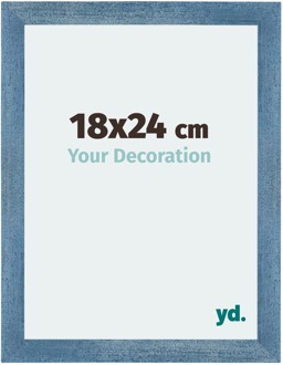 Fotolijst 18x24 cm - Helder Blauw Geveegd - MDF - Mura