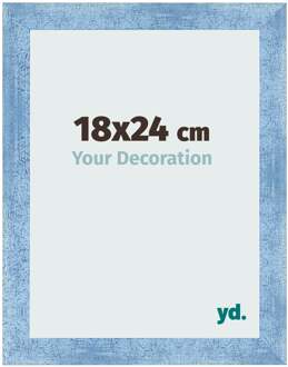 Fotolijst 18x24 cm - Helder Blauw Geveegd - MDF - Pisa