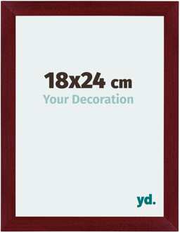 Fotolijst 18x24 cm - Wijnrood Geveegd - MDF - Mura