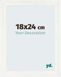 Fotolijst 18x24 cm - Wit Geveegd - MDF - Pisa