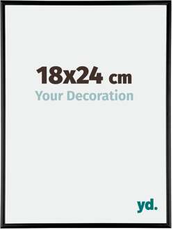 Fotolijst 18x24 cm - Zwart Hoogglans - Aluminium - Austin