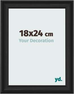 Fotolijst 18x24 cm - Zwart Houtnerf - MDF - Lazio