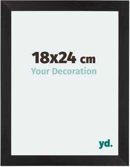 Fotolijst 18x24 cm - Zwart Houtnerf - MDF - Mura
