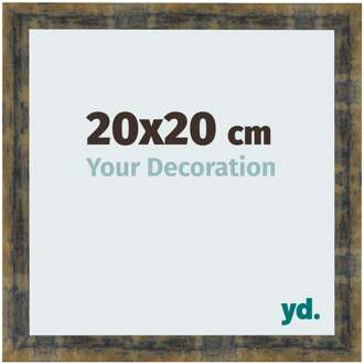 Fotolijst 20x20 cm - Blauw Goud Gemeleerd - MDF - Pisa