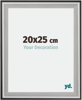 Fotolijst 20x25 cm - Zwart Zilver Gepolijst - Hout - Birmingham