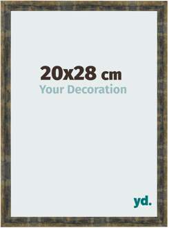 Fotolijst 20x28 cm - Blauw Goud Gemeleerd - MDF - Pisa