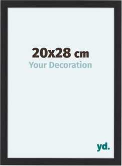 Fotolijst 20x28 cm - Zwart - Houtnerf - MDF - Como Zwart Houtnerf