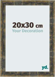 Fotolijst 20x30 cm - Blauw Goud Gemeleerd - MDF - Pisa