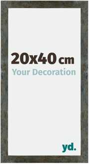 Fotolijst 20x40 cm - Blauw Goud Gemeleerd - MDF - Mura
