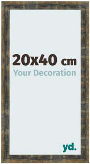 Fotolijst 20x40 cm - Blauw Goud Gemeleerd - MDF - Pisa