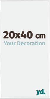 Fotolijst 20x40 cm - Wit Hoogglans - Aluminium - Kent