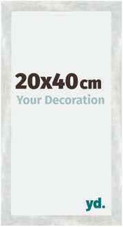 Fotolijst 20x40 cm - Zilver Glanzend Vintage - MDF - Mura