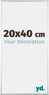 Fotolijst 20x40 cm - Zilver Hoogglans - Aluminium - Kent