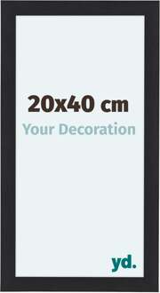 Fotolijst 20x40 cm - Zwart - Houtnerf - MDF - Como Zwart Houtnerf