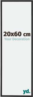 Fotolijst 20x60 cm - Zwart Hoogglans - Aluminium - Miami