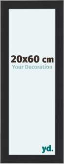 Fotolijst 20x60 cm - Zwart - Houtnerf - MDF - Como Zwart Houtnerf
