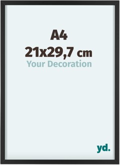 Fotolijst 21x29,7 cm - Zwart - Aluminium - Virginia - 21x29.7 cm