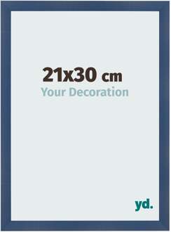 Fotolijst 21x30 cm - Donkerblauw Geveegd - MDF - Pisa