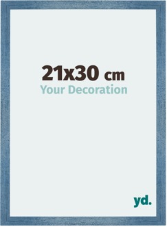 Fotolijst 21x30 cm - Helder Blauw Geveegd - MDF - Mura
