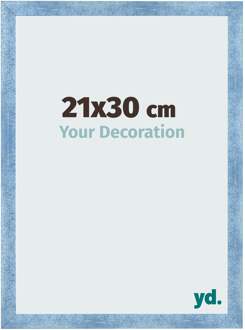 Fotolijst 21x30 cm - Helder Blauw Geveegd - MDF - Pisa