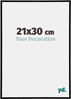 Fotolijst 21x30 cm - Zwart Hoogglans - Kunststof - Annecy