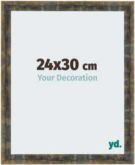 Fotolijst 24x30 cm - Blauw Goud Gemeleerd - MDF - Pisa