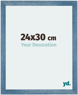 Fotolijst 24x30 cm - Helder Blauw Geveegd - MDF - Mura
