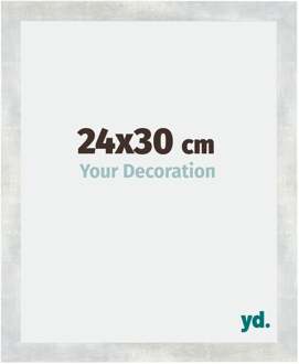 Fotolijst 24x30 cm - Zilver Glanzend Vintage - MDF - Mura