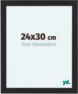 Fotolijst 24x30 cm - Zwart - Houtnerf - MDF - Como Zwart Houtnerf