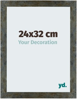 Fotolijst 24x32 cm - Blauw Goud Gemeleerd - MDF - Mura