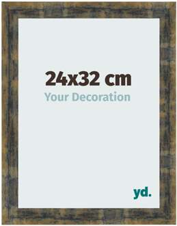 Fotolijst 24x32 cm - Blauw Goud Gemeleerd - MDF - Pisa