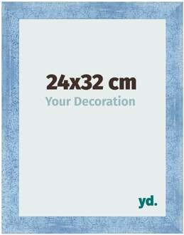 Fotolijst 24x32 cm - Helder Blauw Geveegd - MDF - Pisa