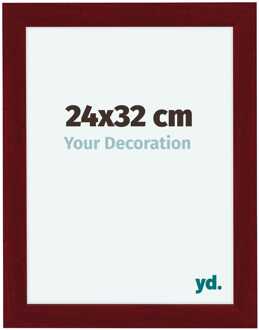 Fotolijst 24x32 cm - Wijnrood Geveegd - MDF - Como