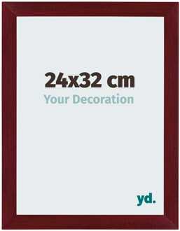 Fotolijst 24x32 cm - Wijnrood Geveegd - MDF - Mura