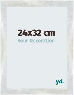 Fotolijst 24x32 cm - Zilver Glanzend Vintage - MDF - Mura
