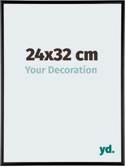 Fotolijst 24x32 cm - Zwart Hoogglans - Aluminium - Kent