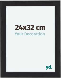 Fotolijst 24x32 cm - Zwart - Houtnerf - MDF - Como Zwart Houtnerf
