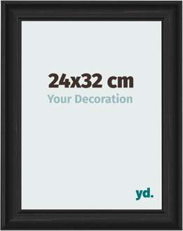 Fotolijst 24x32 cm - Zwart Houtnerf - MDF - Lazio